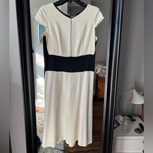 Narciso Rodriguez Black and Cream Midi Dress